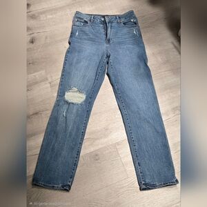 Sincerely Jules Blue Distressed Straight Leg Jeans